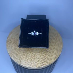 ✨Eva Rainbow Cubic Zirconia Pear Cut Ring 925 Sterling Silver Various Si…